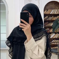 روسری وال مشکی دور تور