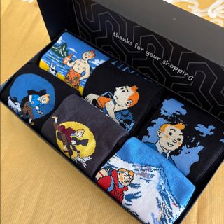 جوراب ساق بلند طرح تن تن (tin tin) جنس نخ پنبه