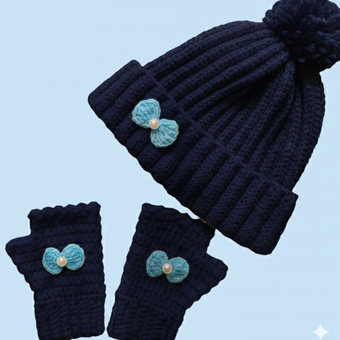 بافتنی ست کلاه و دستکش