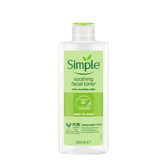 تونر سیمپل Simple مدل soothing facial toner مرطوب کننده حجم 200 میلی لیتر