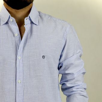 پیراهن راه راه مردانه ( آبی کم رنگ )