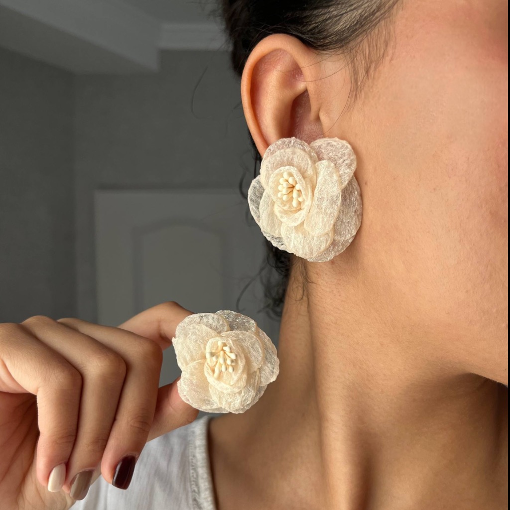 گوشواره رنگی گل