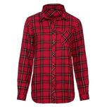 شونیز زنانه استین بلند چهار خانه قرمز اسمارا