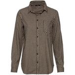 شومیز زنانه آستین‌بلند چهارخانه قهوه ای اسمارا