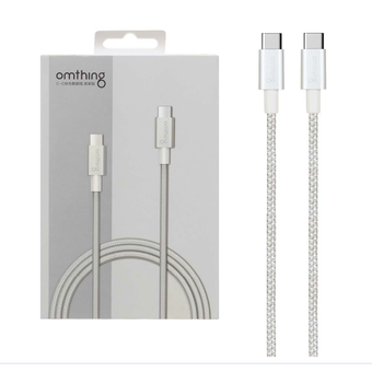 کابل شارژ اصلی 2 متری 60W سوپر فست Omthing Type-C to Type-C مدل POD002 - نقره ای - BSA