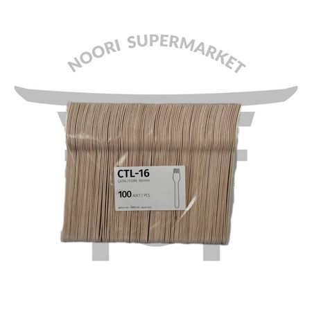 چنگال چوبی بسته بندی 100 عددی 20 سانتی