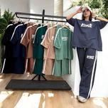 ست تیشرت باکسی و شلوار بگ پارچه گلکسی