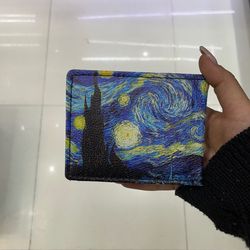 کیف پول طرح چرم مدل شب پرستاره