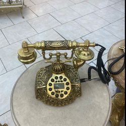 تلفن رو میزی کوچک تمام برنز