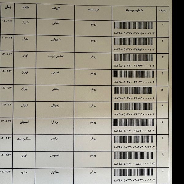 کد رهگیری 5 اردیبهشت
