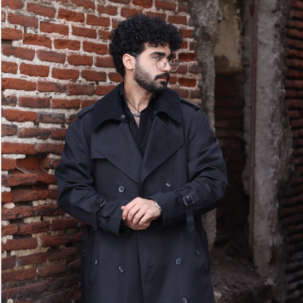 ترنچ کت مشکی برند Stafford