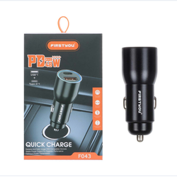 شارژر فندکی فست و PD دو پورت FIRSTYOU مدل F043 48W - مشکی