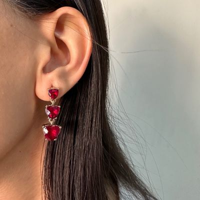 گوشواره یاقوت قلبی♥️