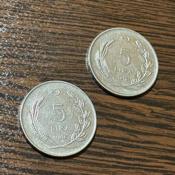 5 لیر درشت 1974 ترکیه