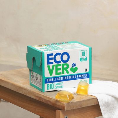 قرص ماشین لباسشویی Ecover بلژیک مدل Double Concentrated  رایحه یاس بنفش و گل رز بسته 18 عددی