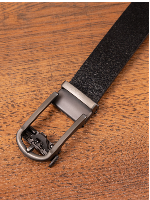 کمربند ریلی چرم طبیعی سگک مات کدb173