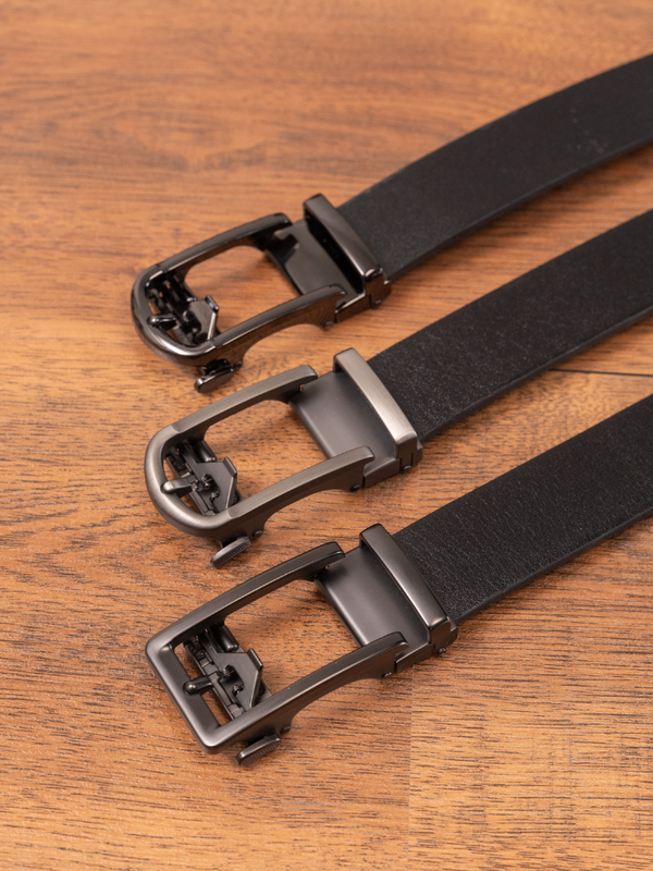 کمربند ریلی چرم طبیعی سگک مات کدb173