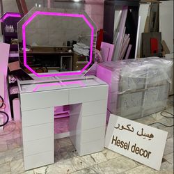 میز گریم ‌و‌ آرایشی 10 کشو طرح یاسی 2 تمام ام دی اف MDF