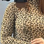 بلوز پلنگی یقه اسکی