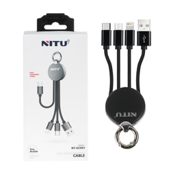 کابل شارژ فست سه کاره NITU مدل NT-UC091 - خاکستری