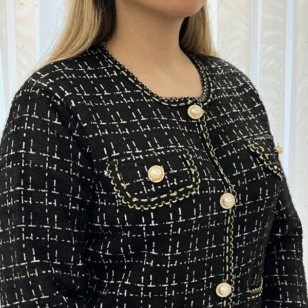 کت موهر دکمه مرواریدی