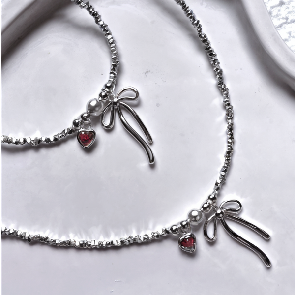 ست دستبند و گردنبند پاپیونی