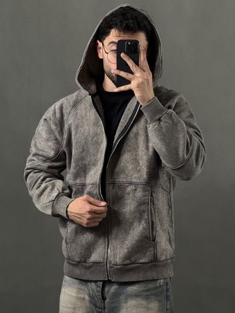 سویشرت سنگشور باکسی قهوه ای