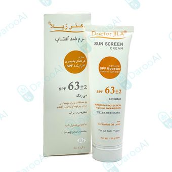 کرم ضد آفتاب SPF63 (بی رنگ) دکتر ژیلا