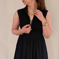 پیراهن زنانه نیم زیپ بلند
