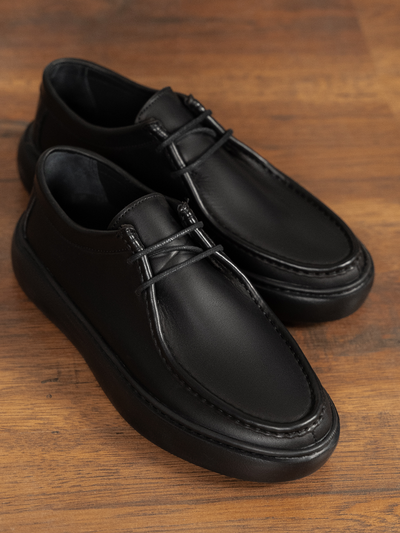 کفش چرم طبیعی چاکا مشکی بندی کد sho256