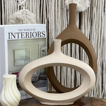 گلدان دوقلو پلی رزین بیضی