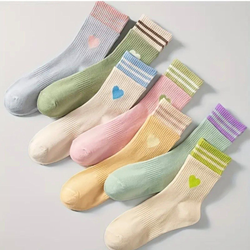 جوراب ساقدار دو کش طرح قلب زنانه