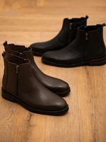 بوت دوزیپ زیره چوبی قهوه ای sho271