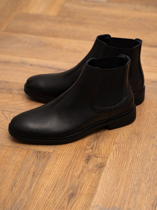 نیم بوت چلسی چرم طبیعی مشکی sho101