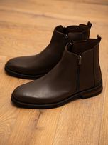 بوت دوزیپ زیره چوبی قهوه ای sho271