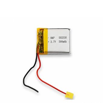 باتری لیتیوم پلیمر 3.7v ظرفیت 500mA ابعاد 502530