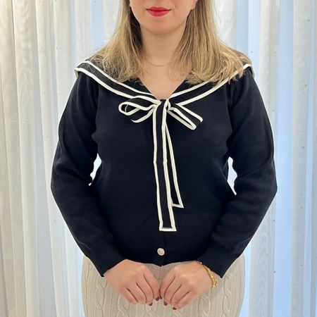 کاردیگن یقه ملوانی پاپیونی