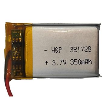باتری لیتیوم پلیمر 3.7v ظرفیت 350mA ابعاد 381728