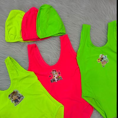 مایو کلاه دار تینیجری شبرنگ دخترانه