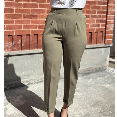 شلوار مام پاکتی سبز صدری