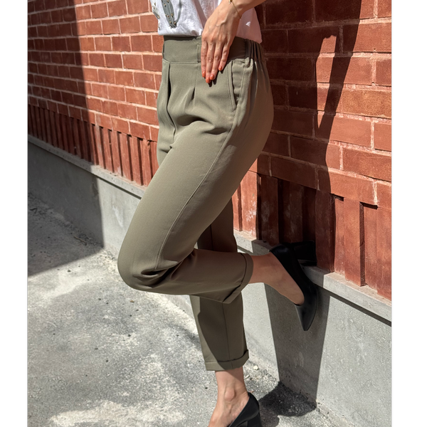 شلوار مام پاکتی سبز صدری