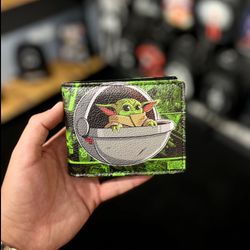 کیف پول چرم چاپی baby yoda