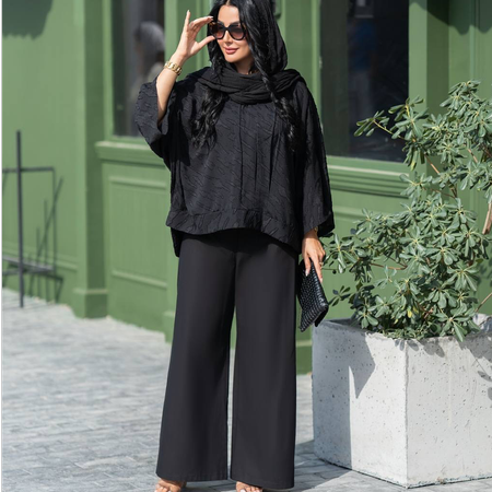 ست شومیز و شلوار زنانه جنس کسمه و لینن