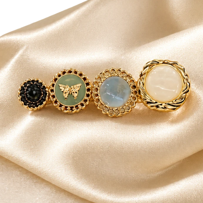 گیره مو انبری پروانه زمردی