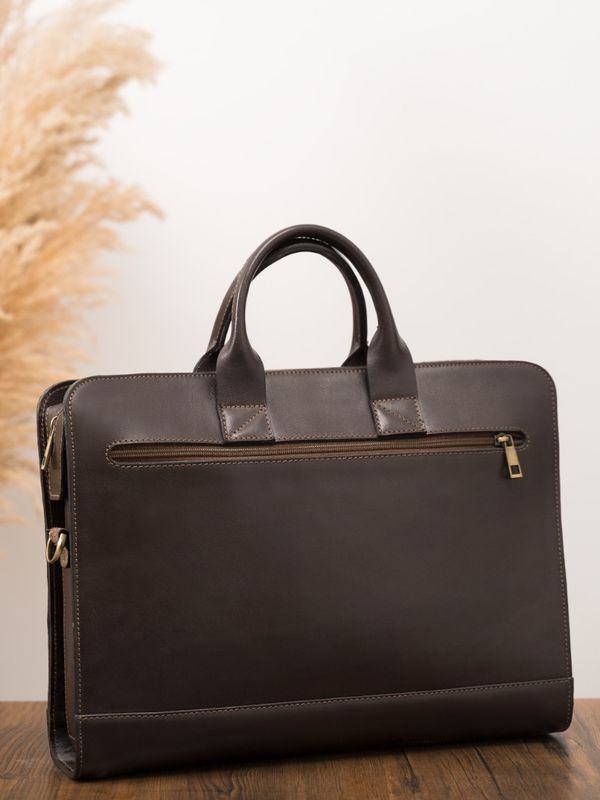 کیف قهوه ای اداری چرم کدb185