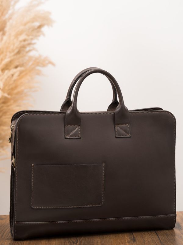 کیف قهوه ای اداری چرم کدb185