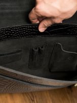 کیف اداری چرم کروکودیلی مشکی b186