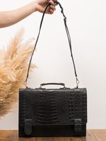 کیف اداری چرم کروکودیلی مشکی b186