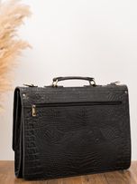 کیف اداری چرم کروکودیلی مشکی b186