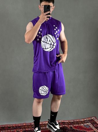 ست باشگاهی یقه هفتی بنفش